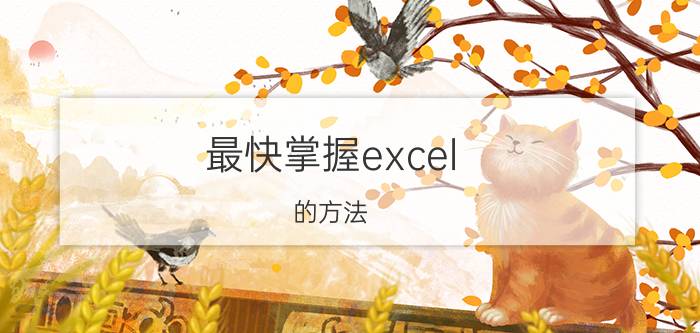 最快掌握excel 的方法 excel中怎么快速输入？